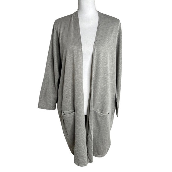 DONNI Ribbed Open Front Cardigan Jacket - Picture 5 of 15